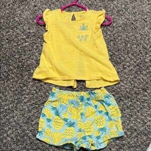 Yellow and Blue Pineapple Toddler Outfit 18 month
